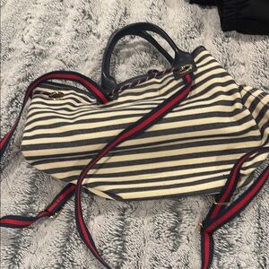 Striped Navy and Cream Tote Bag